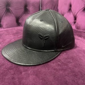 NIKE KOBE BRYANT SNAKESKIN LEATHER HAT (Rare in black),WITH ADJUSTABLE STRAP